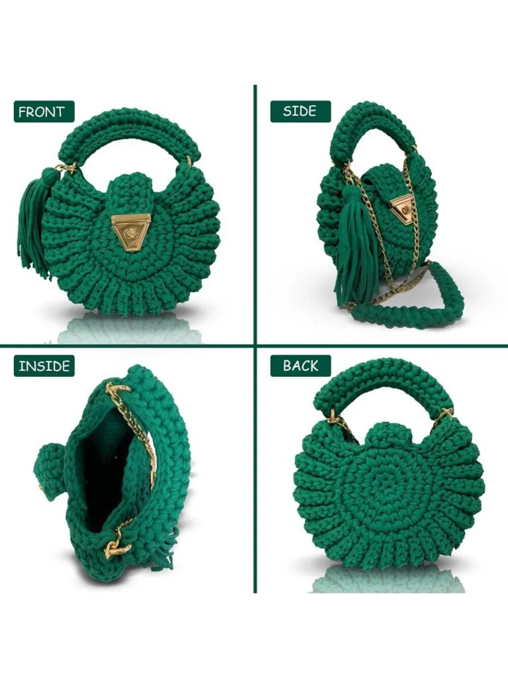 Handmade Crochet Evening Clutch Purse for Women, Formal Wedding Party Crossbody